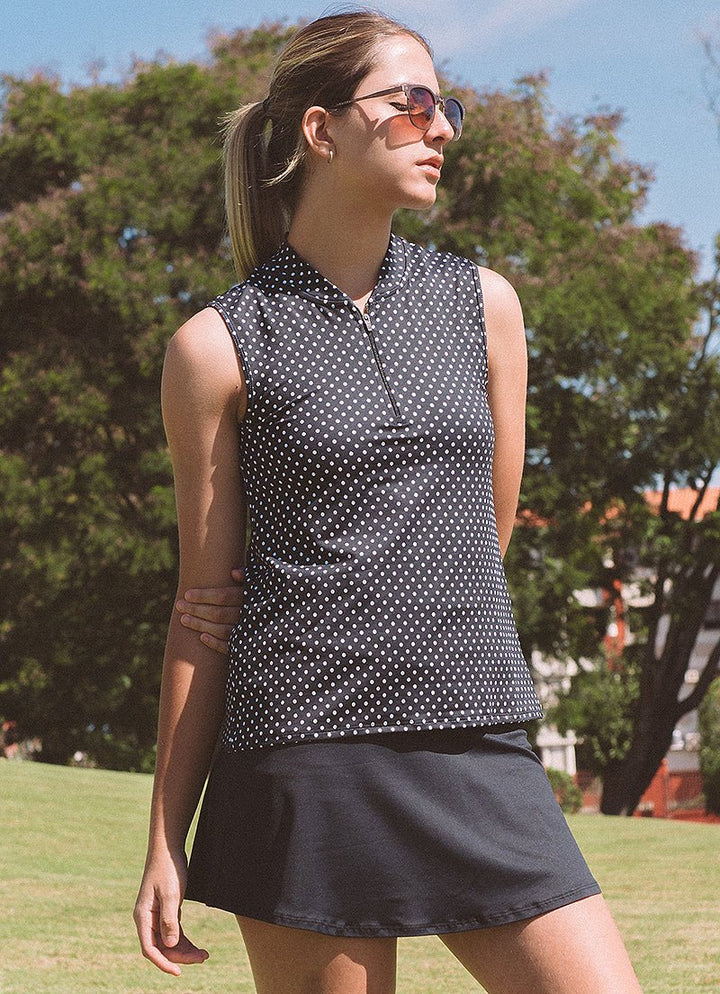 Aim Polo (Black Poa) polos Dona Jo Fitwear Black poa S