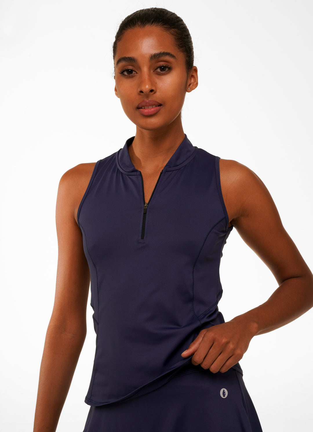 Alley Mock-Neck Tank (Navy)
