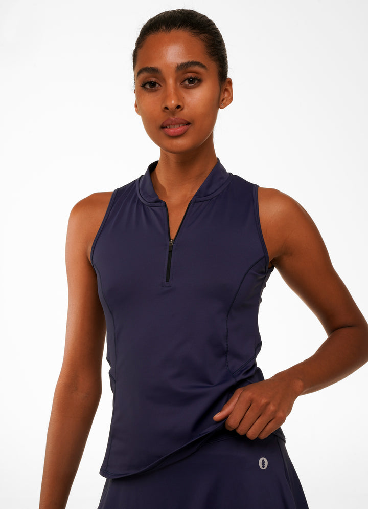Alley Mock-Neck Tank (Navy)