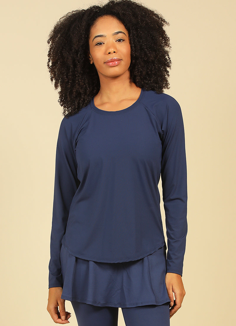 Endurance Top (Navy) long sleeves Dona Jo Fitwear Navy XS