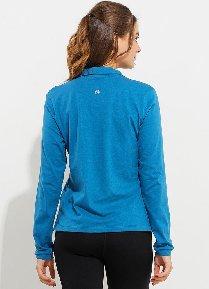 Court LS Polo (Blue) polos Dona Jo Fitwear