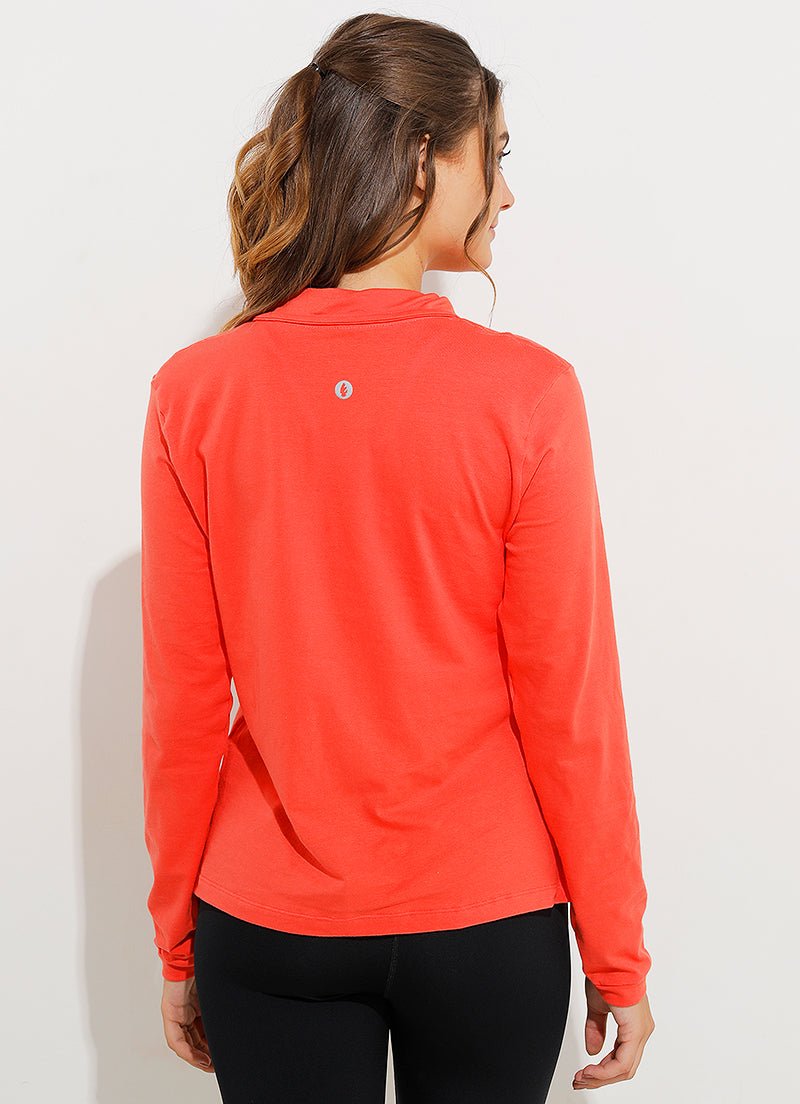 Orange Court LS Polo Women's LongSleeve Tennis Shirt Dona Jo Dona Jo