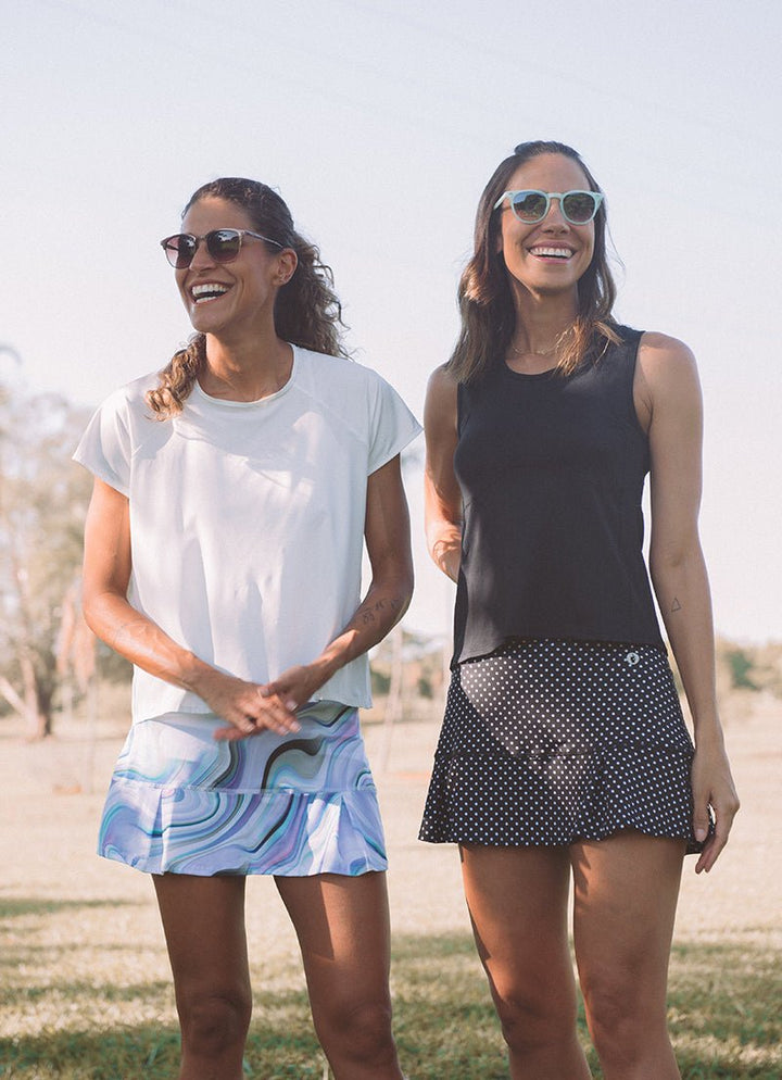 JoJo Skirt / Skort (Black Polka Dot) 14.5" skirts Dona Jo Fitwear