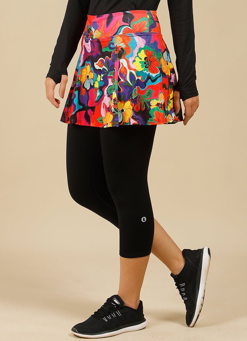 Love Skirted Capri (Amaryllis) skirted leggings Dona Jo Fitwear