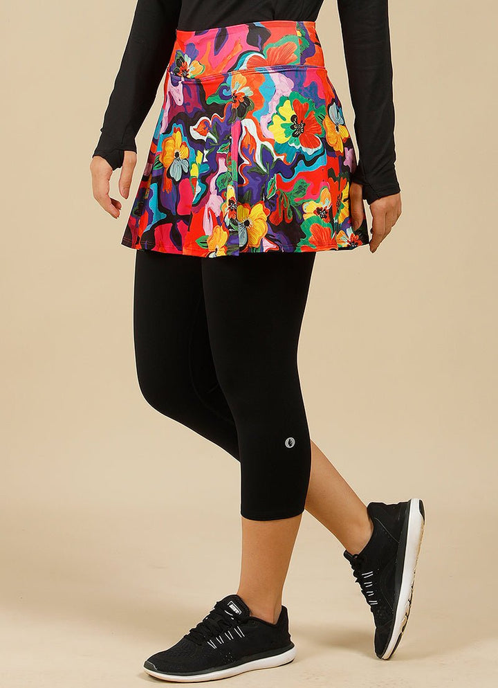 Love Skirted Capri (Amaryllis) skirted leggings Dona Jo Fitwear