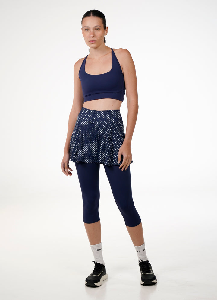 Love Skirted Capri (Navy Poa)