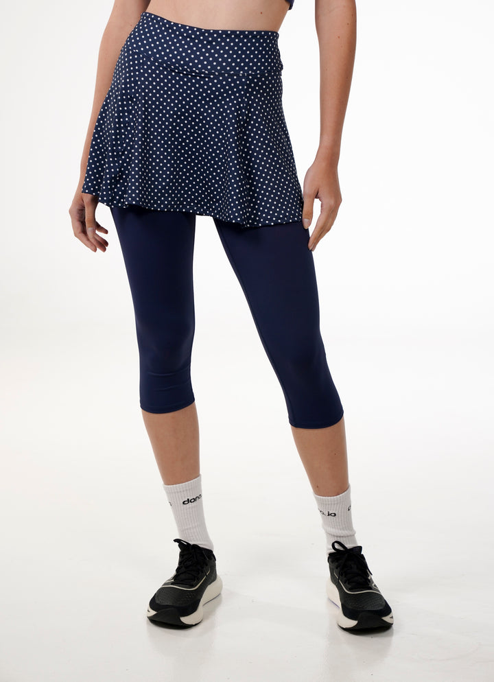Love Skirted Capri (Navy Poa)