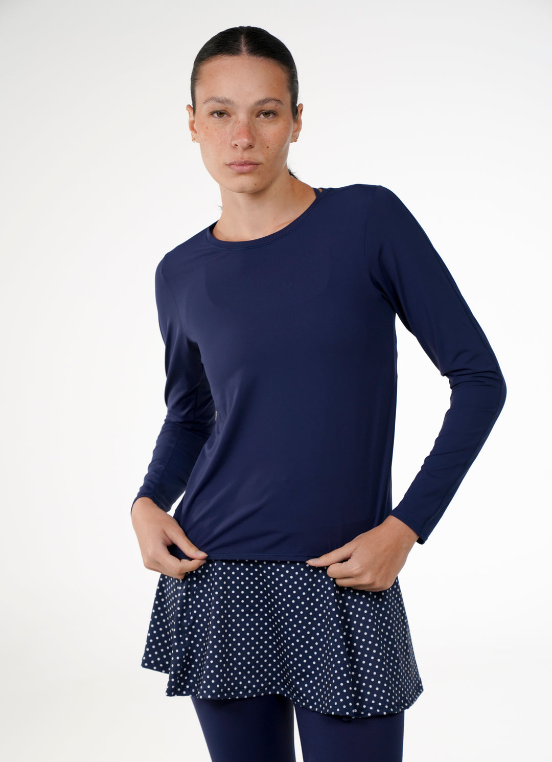 Love Skirted Capri (Navy Poa)
