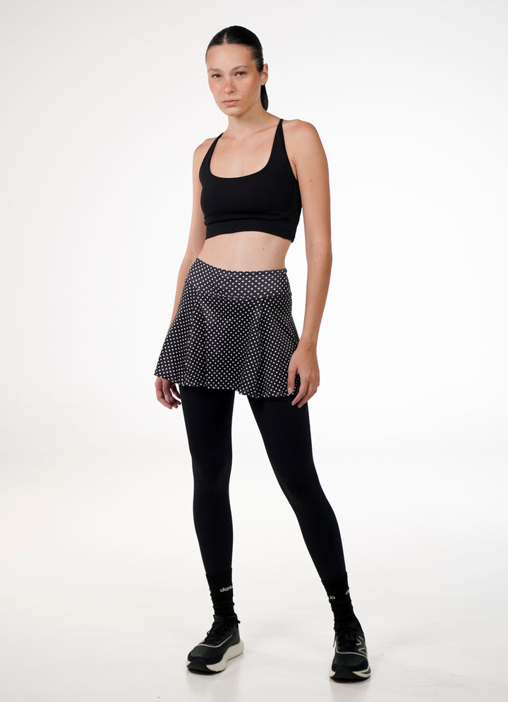Skirted Legging (Black Polka Dot/Blk)