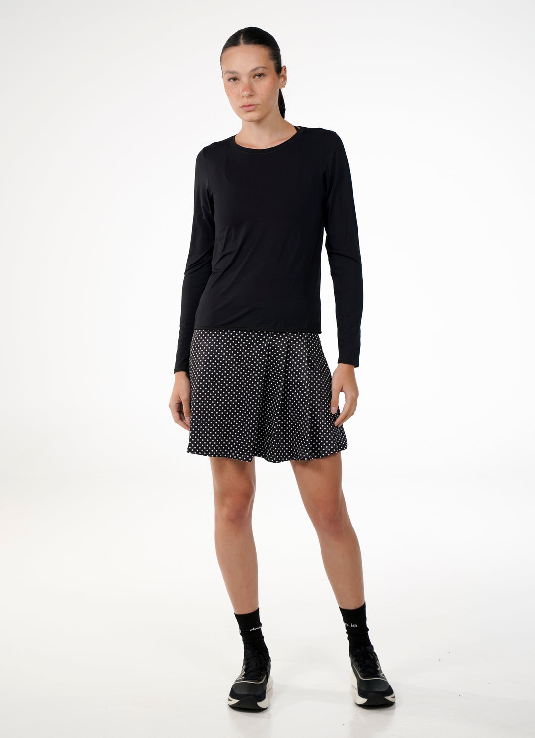 Classic Skirt / Skort (Black Polka Dot) 19"