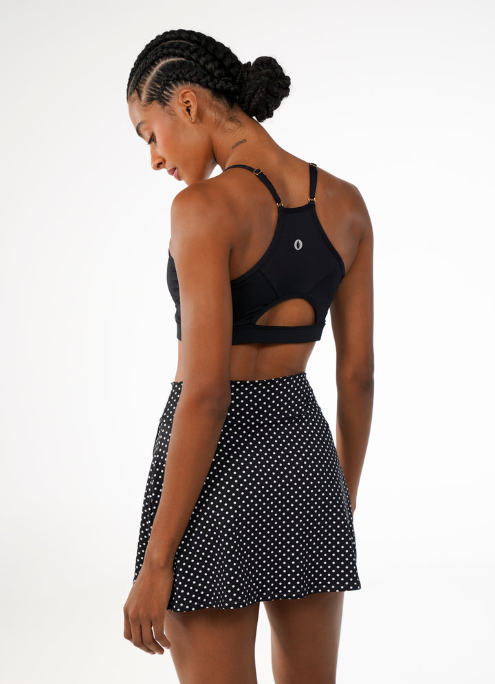 Spin Skirt / Skort (Black Polka Dot/Blk) 14.5"