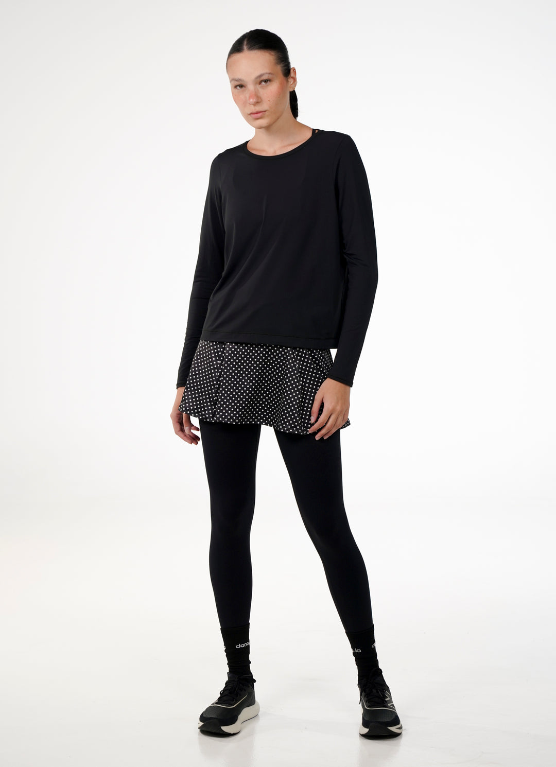 Skirted Legging (Black Polka Dot/Blk)