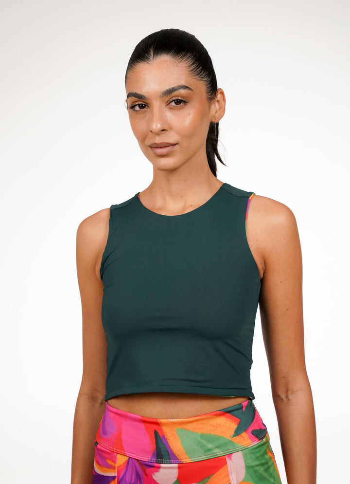 Reversible crop (Green/Botanical Brush)