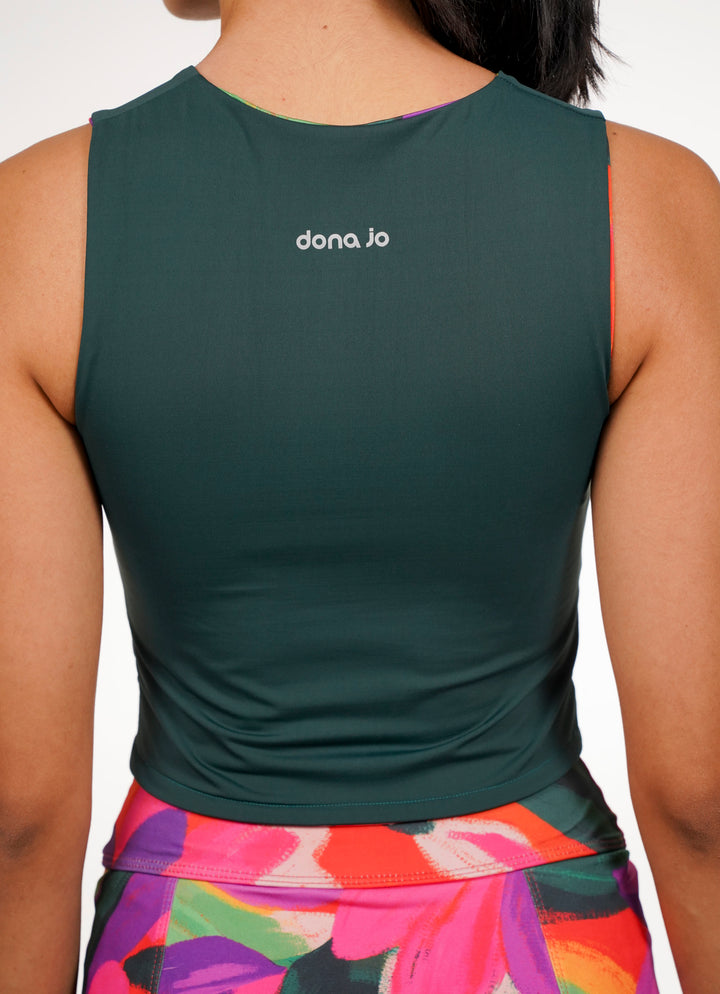 Reversible crop (Green/Botanical Brush)