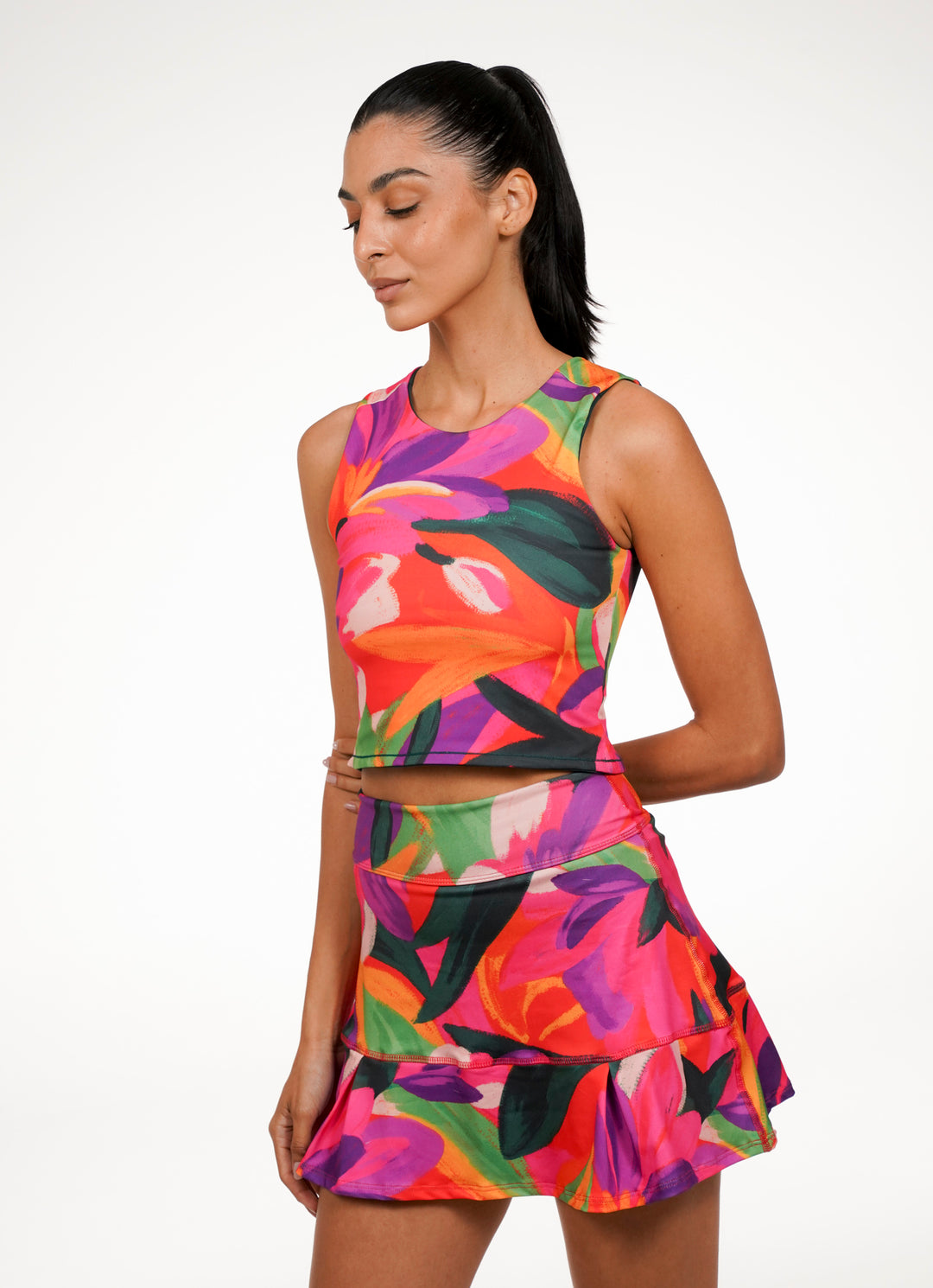 Reversible crop (Green/Botanical Brush)