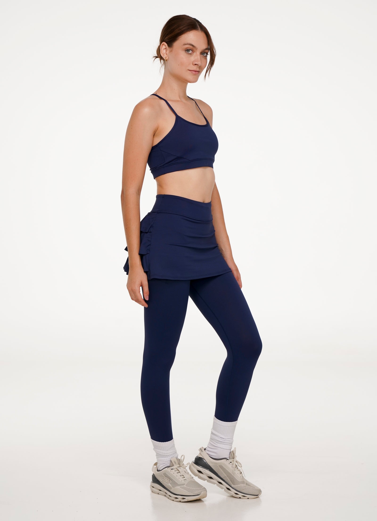 Shakira Skirted Legging (Navy) - Pickleball Skirts & Tennis Skirts