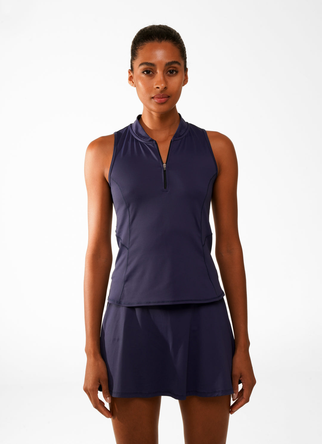 Alley Mock-Neck Tank (Navy)