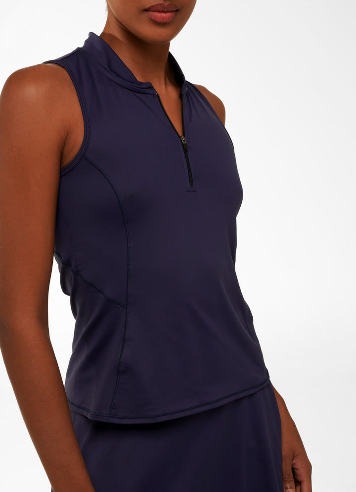 Alley Mock-Neck Tank (Navy)
