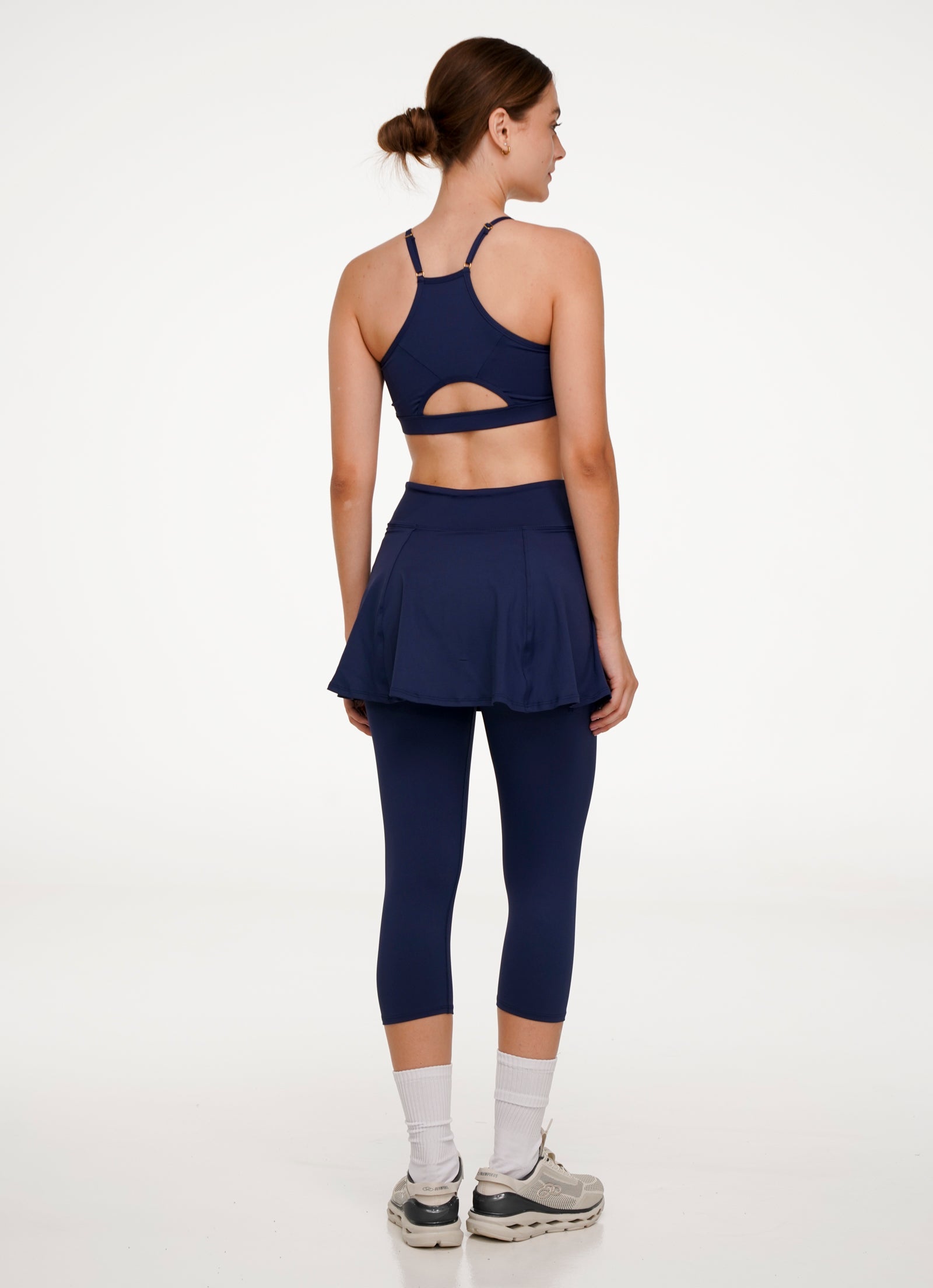 Skirted Capri ECO (Navy) - Pickleball Skirts & Tennis Skirts - Dona Jo