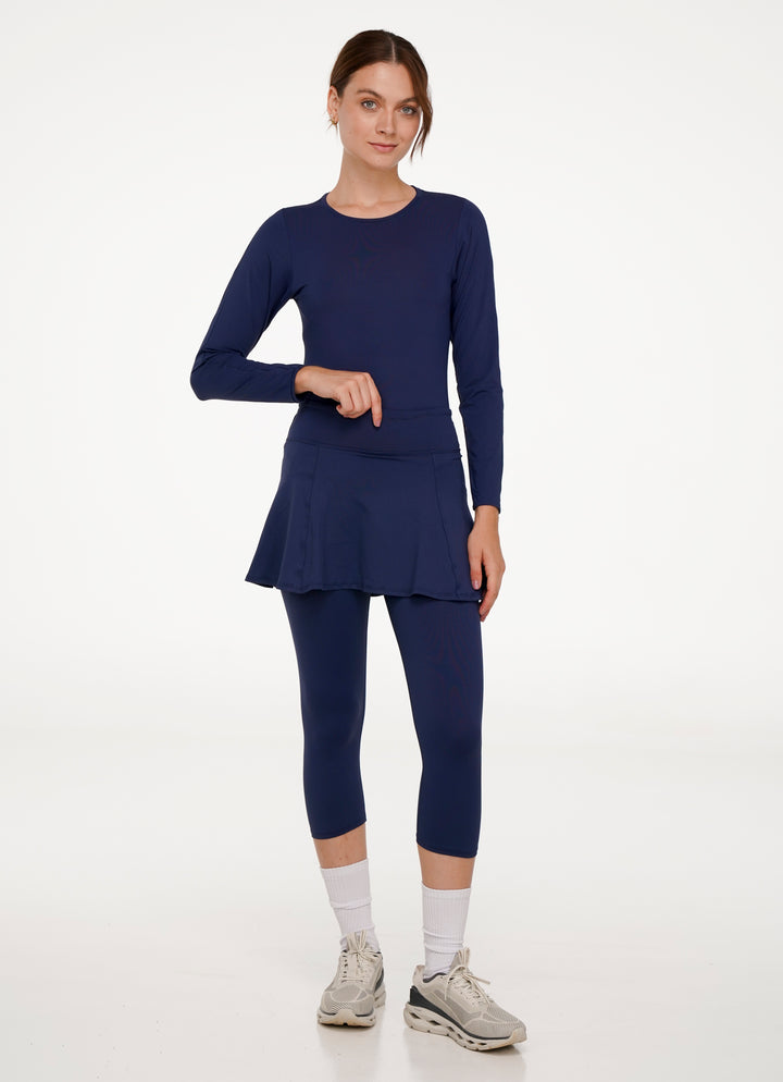 Love Skirted Capri (Navy)