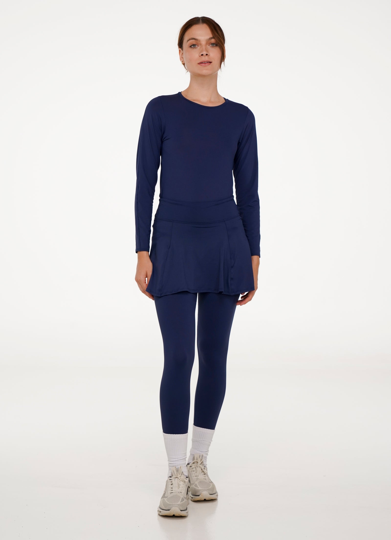 Skirted Legging ECO (Navy) - Pickleball Skirts & Tennis Skirts