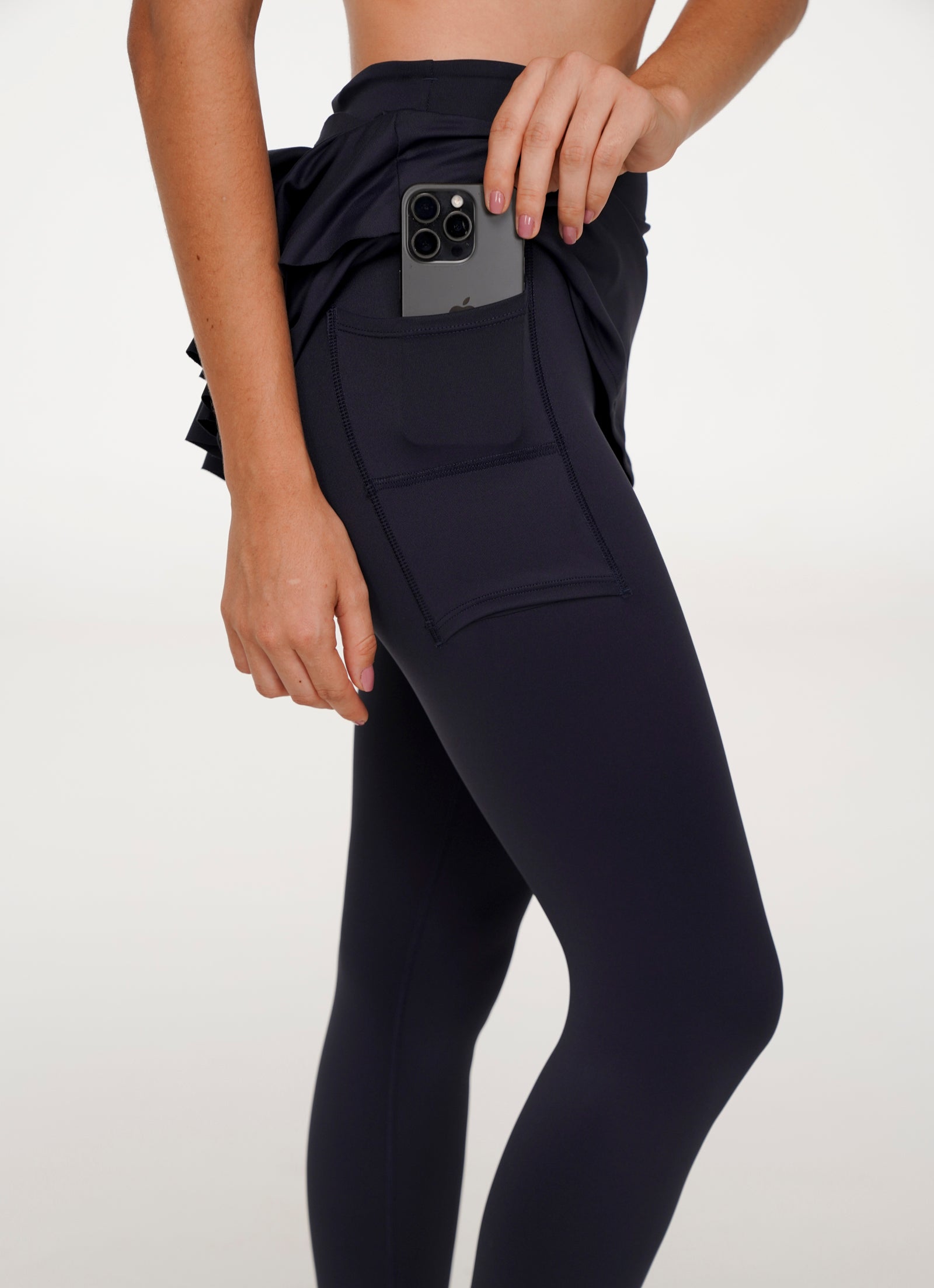 Shakira Skirted Legging (Black) - Pickleball Skirts & Tennis
