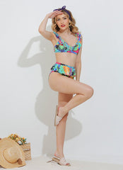 Bikini Top Ruffles (Surreal) UPF 50+