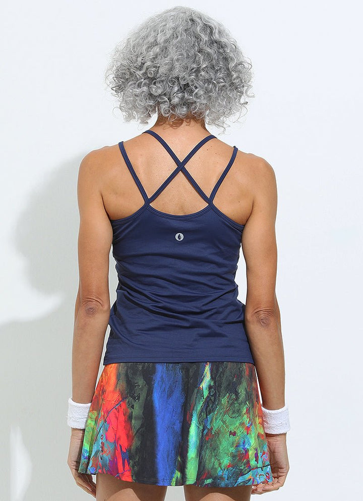 Breathe Tank (Navy) tank tops Dona Jo Fitwear   