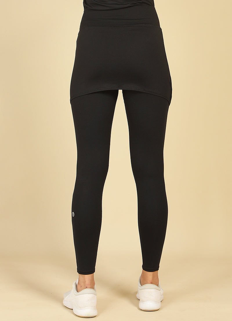 Comfort Skirted Legging (Black) skirted leggings Dona Jo Fitwear   