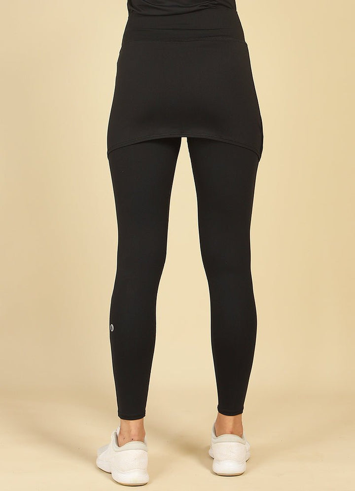 Comfort Skirted Legging (Black) skirted leggings Dona Jo Fitwear   
