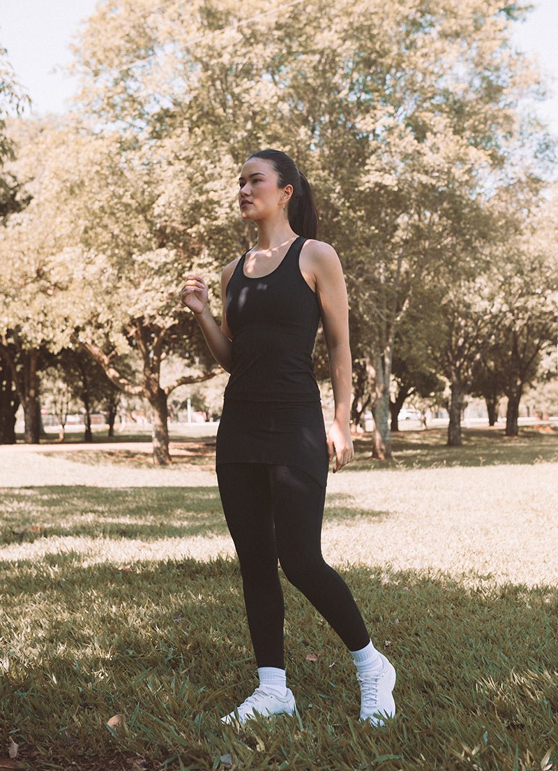 Comfort Skirted Legging (Black) skirted leggings Dona Jo Fitwear   