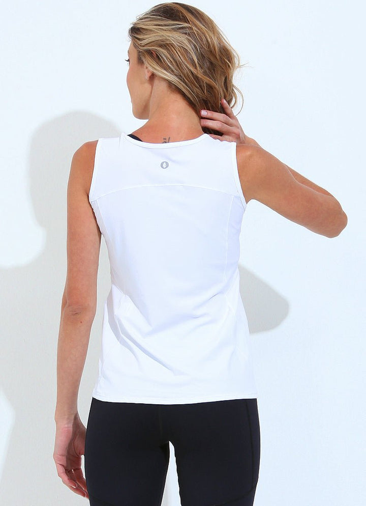 Connect Tank (White) UPF 50+ tank tops Dona Jo Fitwear   