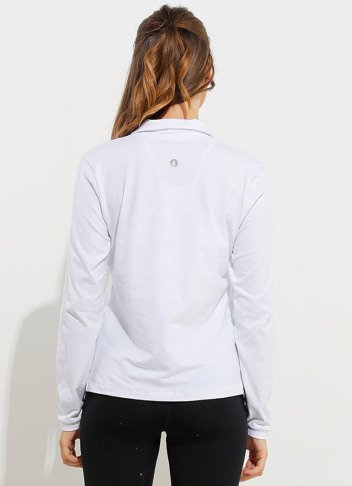 Court LS Polo (White) polos Dona Jo Fitwear   