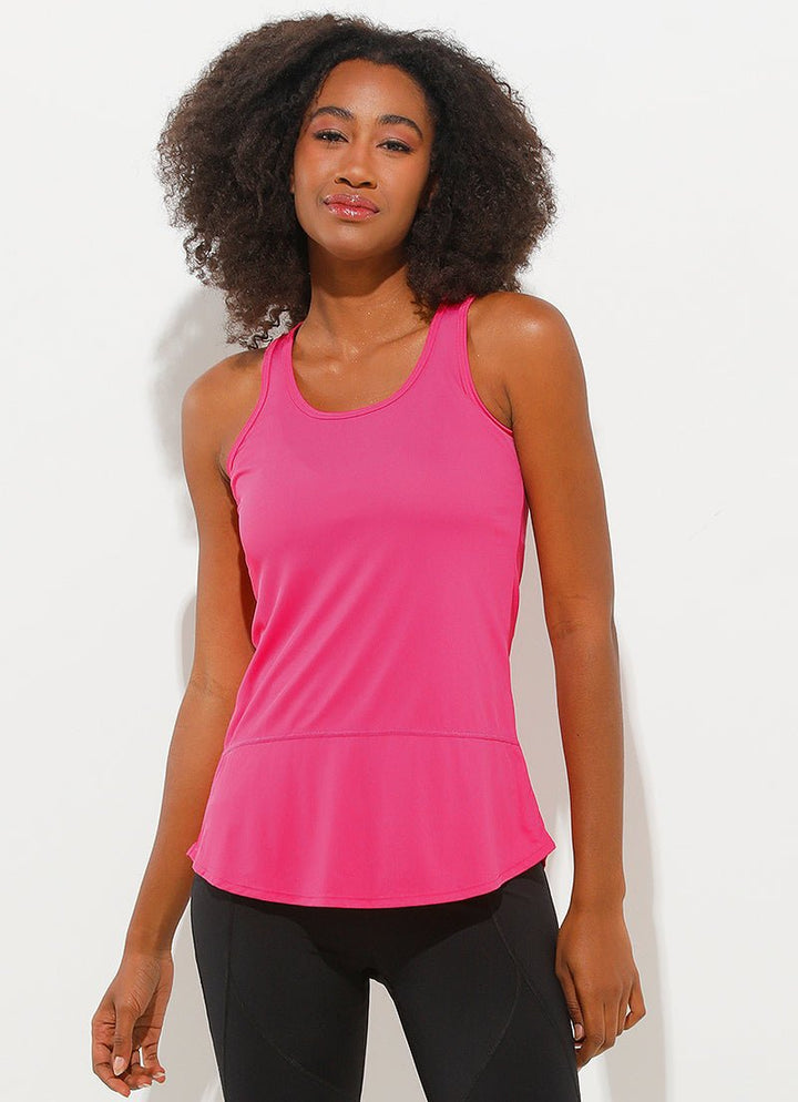 Day Glow Tank (Pink Batom) UPF 50+ tank tops Dona Jo Fitwear   