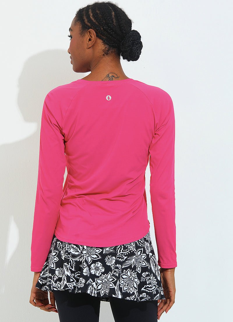 SHI1400-PINK BATOM long sleeves Dona Jo Fitwear   